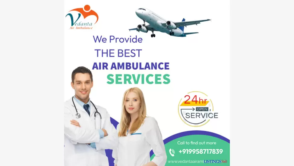 Get Hi-tech ICU Setup for Vedanta Air Ambulance Service in Raipur